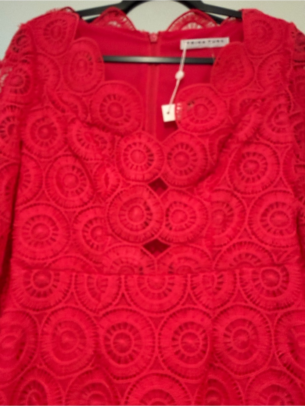 Trina Turk Coral Crochet Lace Maxi Robe - Picture 8 of 11